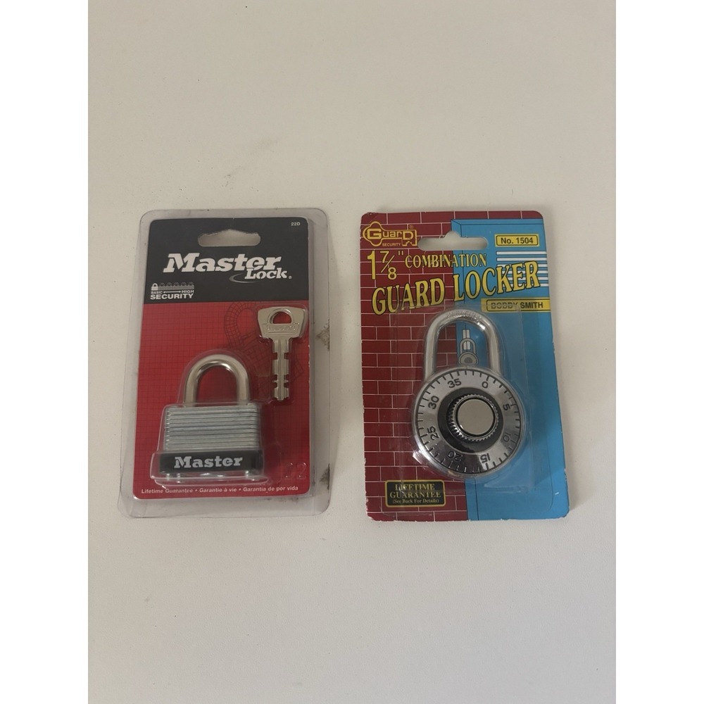 Lot of 2 MASTER LOCK 22D + Guard Locker COMBINATION 1504‎ NOS